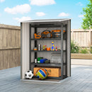Casetta Box da Giardino Porta Attrezzi 100x104x160 cm con Porta a Battente in Acciaio Galvanizzato Grigio Chiaro      