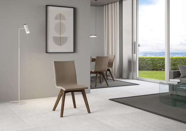 online Sedia 52x52x87 cm Trudy gambe noce in Similpelle Tortora