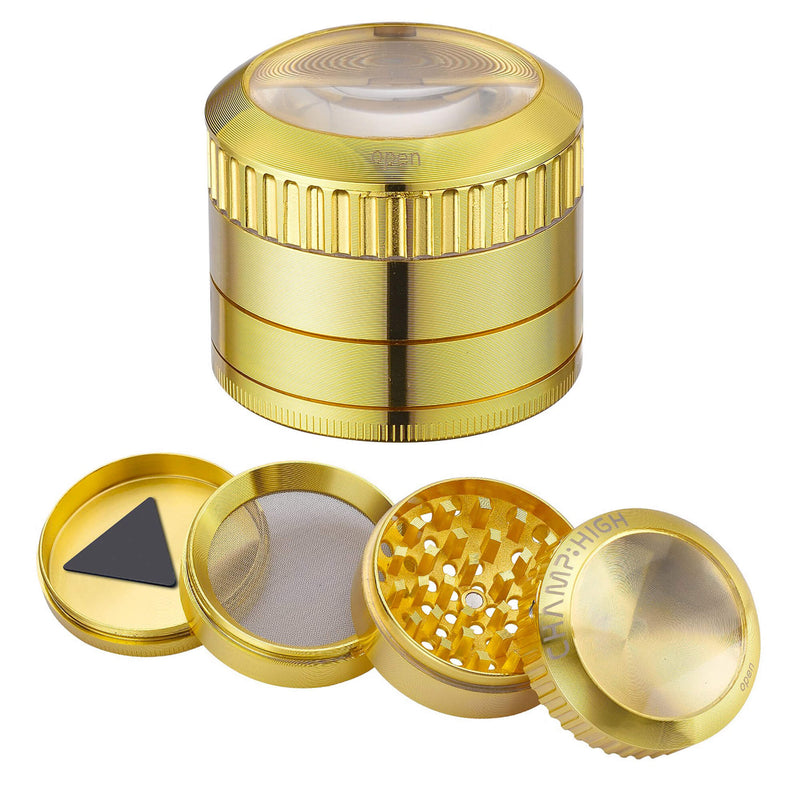 Grinder Ø50 mm 4 Livelli per Spezie Erbe e Tabacco Oro
