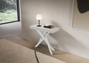 Consolle Allungabile 90-196x40x77 cm Saki Small Bianco Frassino Gambe Bianche 