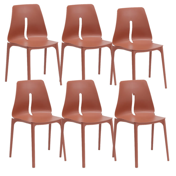acquista Set 6 Sedie 55x 51x85 cm in Polipropilene Lisbona Mattone