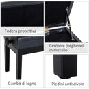 Panca Sgabello per Pianoforte con vano portaoggetti altezza regolabile 54.5x33x48-58 cm Nero 