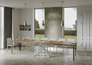 Tavolo Allungabile 120-380x90x77 cm Volantis Premium Noce Telaio Bianco 