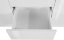 Credenza con 2 Ante 3 Cassetti e Ripiani in Vetro a Giorno 180x40x80 cm Essential 2A 3C Bianco Lucido  