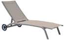 Lettino Prendisole da Giardino con Ruote 190x70x30 cm Telaio in Alluminio e Textilene Tortora
