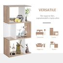 Libreria da Parete Moderna con 3 Ripiani Legno Naturale e Bianco 60x24x111.4 cm 