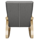 Sedia a Dondolo Poltrona Relax in Cotone Grigio con Schienale Cuscino Ergonomici