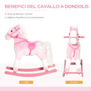 Cavallo a Dondolo per Bambine con Suoni Rosa