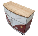 Mobiletto Van 90x42x81 cm Legno di Abete e MDF e in Ferro Rosso e Bianco