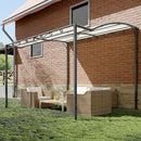 Pergola da Giardino con Tetto Spiovente 300x 250x200-250 cm In Acciaio e PVC Nero      