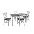 Set Woody Tavolo e 4 sedie Fumo Gambe Bianche