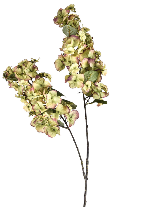 Set 2 Ortensia Artificiale con 2 Fiori Artificiali Altezza 117 cm Verde acquista