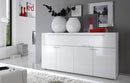 Credenza Mobile da Salotto 1 Porta Flap e 4 Porte 160x43x85cm TFT  Primo Bianco Lucido