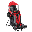 Zaino Porta Bimbo Pieghevole 38x77x87,5 cm per Trekking in Tessuto Oxford Rosso