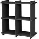 Libreria Scaffale a Parete 4 ripiani Bacheca in Legno Wengè Multiuso 