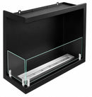 Camino a Bioetanolo da Incasso ad Angolo 60x22,4x45 cm Sutri Lato Sinistro Struttura in Acciaio Nero