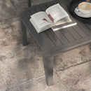 Tavolo per Esterni Rettangolare 100x60 cm in Alluminio Effetto Legno Marrone
