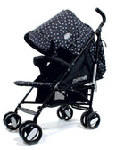 Passeggino Leggero per Bambini Pieghevole con Borsa Nemo Nero con Cuori