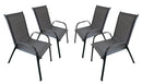 Set 4 Sedie da Giardino 71x55x91 cm con Braccioli Grigio Scuro