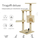 Albero Tiragraffi per Gatto beige 75x40x112 cm 