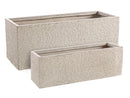 Set 2 Vasi Roccia Rett Basso Sabbia