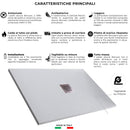 Piatto Doccia in Pietra Bonussi Ardesia Stone Central Grigio Varie Misure