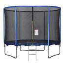 Trampolino Tappeto Elastico Ø305x248 cm con Rete e Bordo Imbottito Blu e Nero