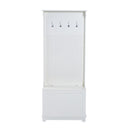 Mobile per Ingresso con Panca Contenitore e Appendiabiti in Legno Bianco 