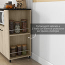 Carrello da Cucina con Ripiano 2 Ante 75x40x80,5 cm in Truciolato Rovere e Nero