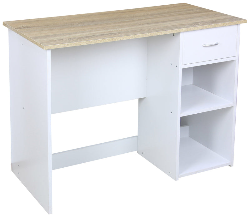 Scrivania da Ufficio 80x40x75 cm in Legno Truciolare Bianco e Sonoma