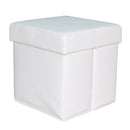Pouff Pouf Puff Contenitore Modello Storage 38X38X38 Cm Colore Bianco