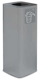 Pattumiera Per Raccolta Rifiuti 30x30xh80 cm In Acciaio Verniciato con Pittogramma Magnetico Grigio