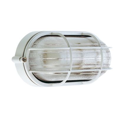 Lampada Plafoniera Ovale Grande con Gabbia Colore Bianco per Esterno Linea Industriale Sovil acquista