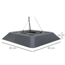 Stufa Alogena a Sospensione 45x45x10 cm 2000W con Luce LED e Telecomando Nera