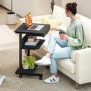 Scrivania Moderna Salvaspazio 56x51x79 cm con Cassetto Scorrevole e Ruote in Legno Ingegnerizzato e Metallo Nero  