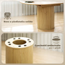 Tavolo Espandibile per 6-8 Persone da Rotondo a Ovale n Legno e Acciaio Color Legno   