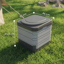 WC Portatile da Campeggio 42x46x43,5 cm con 12 Pacchetti Coagulanti e 12 Sacchetti di Smaltimento in PP Grigio e Nero      