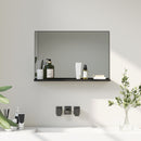 Specchio Bagno da Parete 60x12x40 cm con Mensola in Truciolato Nero   