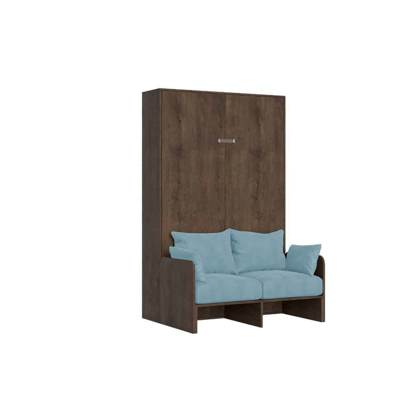 Letto Una Piazza E Mezzo A Scomparsa 120 Kentaro Con Divano Noce e Azzurro      