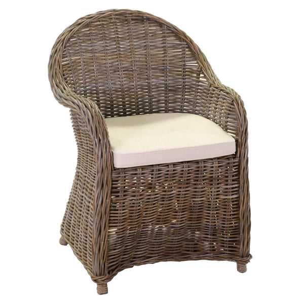prezzo Poltrona da Giardino in Rattan con Cuscino 64x64H50/83cm Roma Grigio