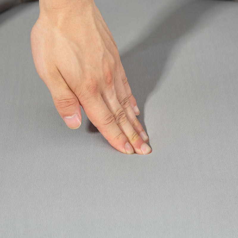 Poltrona da Salotto Imbottita a Conchiglia Stile Art Decò in Velluto Grigio 