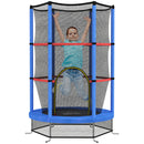 Tappeto Elastico per Bambini 3-6 Anni Ø140x190 cm con Rete di Protezione Blu e Nero   