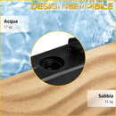 Base per Ombrellone Riempibile a Rotelle 45x45x40 cm in HDPE e Acciaio Nero   