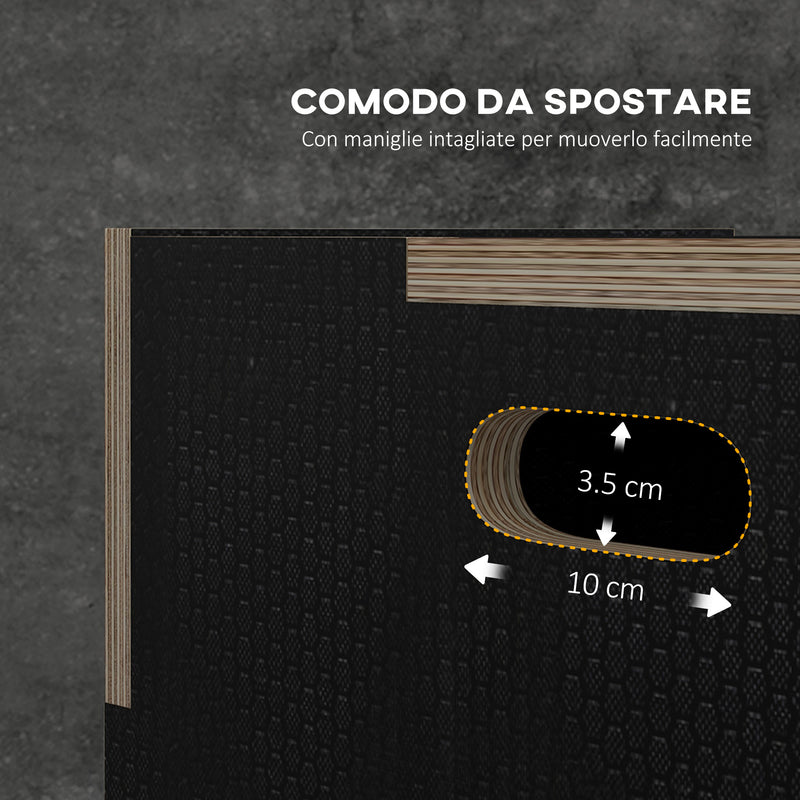 Box Jump Pliometrico a 3 Altezze 76-61-51 cm in Legno Antiscivolo Nero