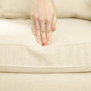 Divano 2 Posti 137x78x78 cm in Tessuto Effetto Lino Beige