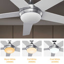 Ventilatore da Soffitto 5 Pale Legno con Lampada Luce LED e Telecomando 132cm-3