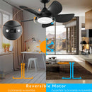 Ventilatore da Soffitto 5 Pale Legno con Lampada Luce LED e Telecomando 76cm-4