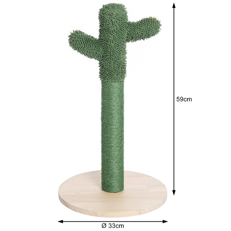 Tiragraffi Graffiatoio Forma Cactus Pianta per Gatti Animali Felini Verde-2
