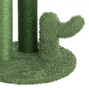 Tiragraffi Graffiatoio Forma 3 Cactus per Gatti Verde con Pallina 44 x 72 cm-4