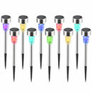 10 Lampade da Giardino ricarica solare Paletti solari Tecnologia LED Luce Color-1